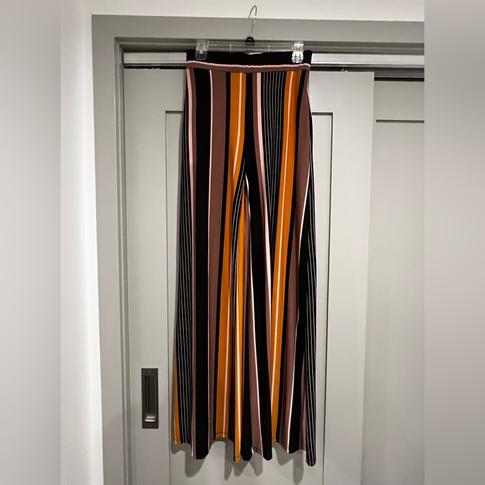 High Waisted Striped Wide-Leg Pants